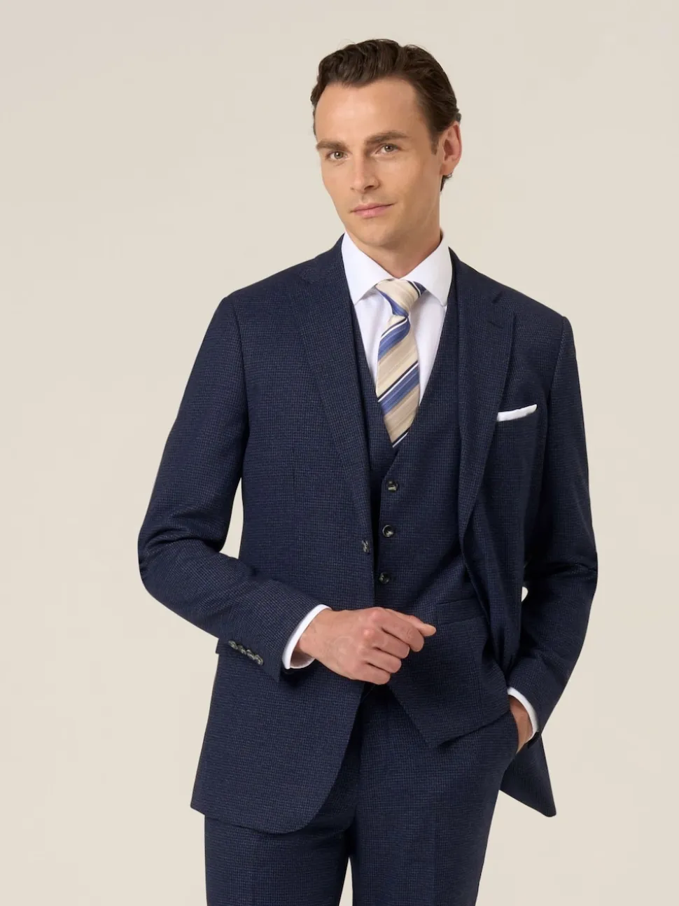 Skopes Blue Boyd Puppytooth Tailored Fit Suit Jacket