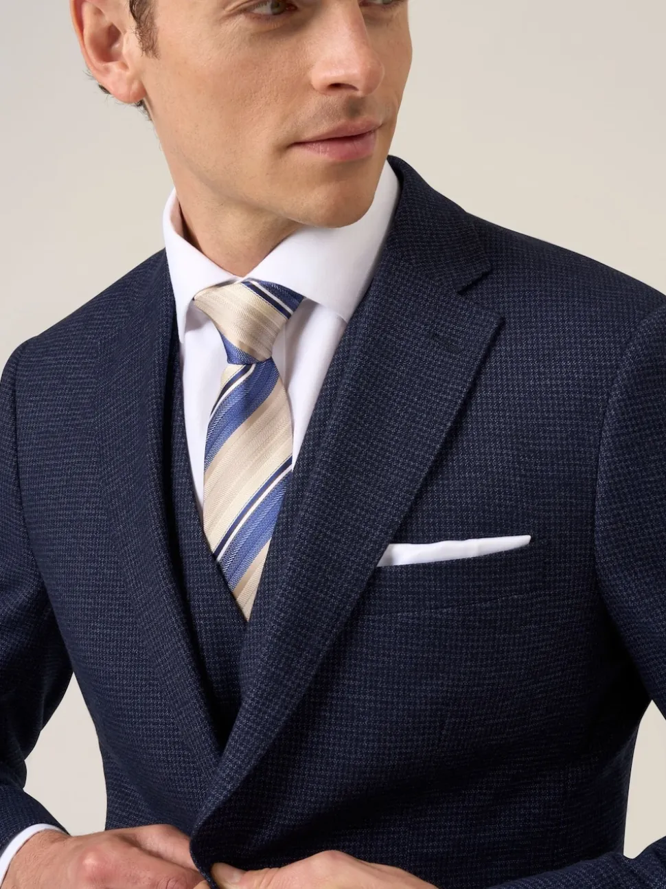 Skopes Blue Boyd Puppytooth Tailored Fit Suit Jacket