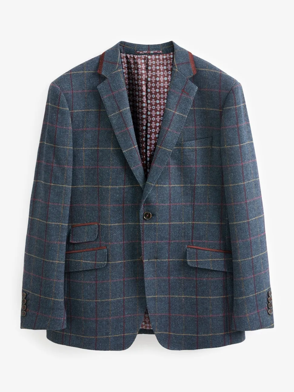 Skopes Blue Doyle Tweed Tailored Wool Blend Suit: Jacket