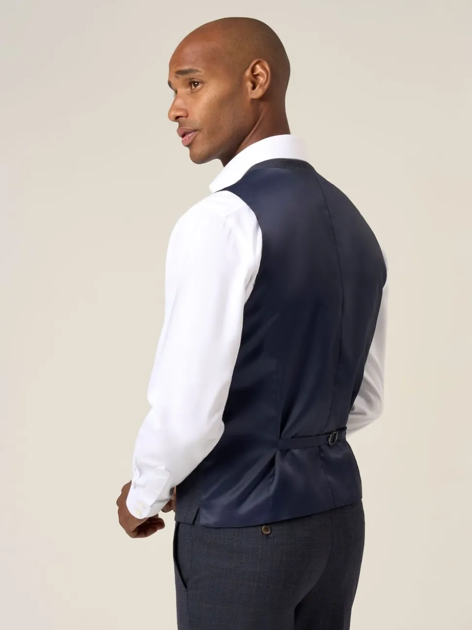 Skopes Blue Elijah Suit Check Waistcoat