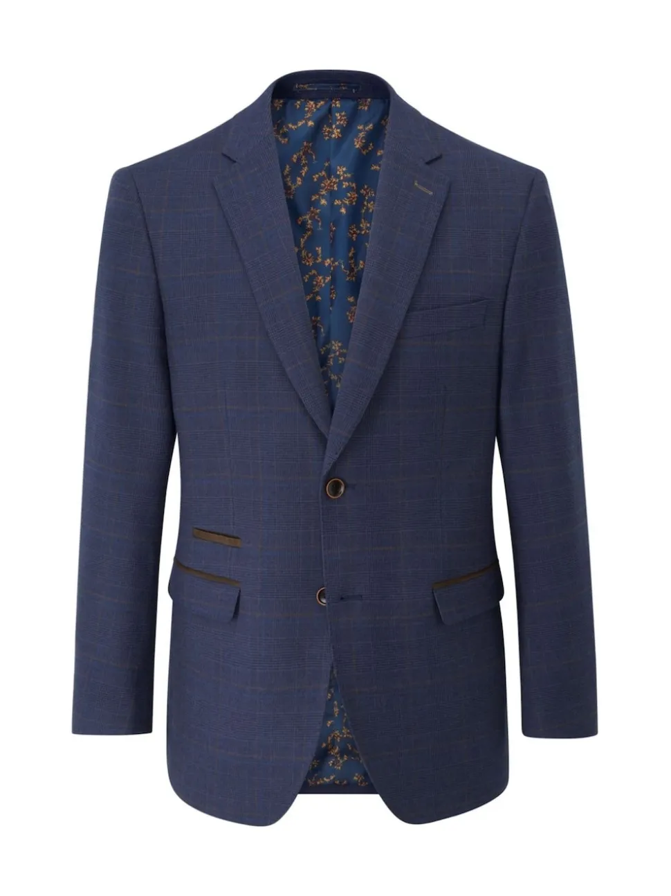 Skopes Blue Guildford Suit Soft Touch Tailored Fit Check Jacket