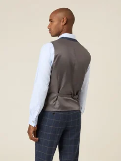 Skopes Blue Meredith Suit Waistcoat Windowpane Check