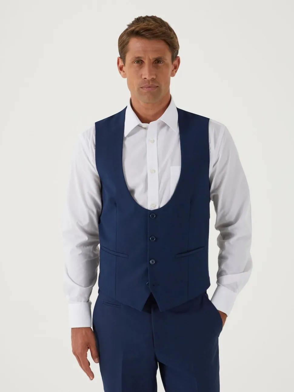 Skopes Blue Milan Scoop Slim Fit Suit Waistcoat