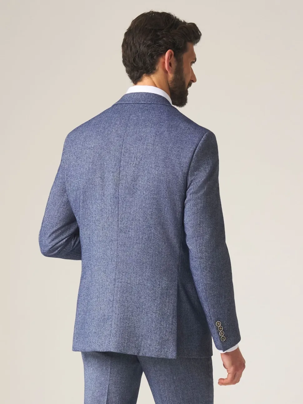 Skopes Blue Single Breasted Jude Tweed Tailored Fit Suit Jacket