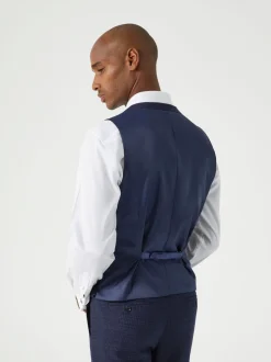 Skopes Blue Tailored Fit Hepworth Check Suit Waistcoat