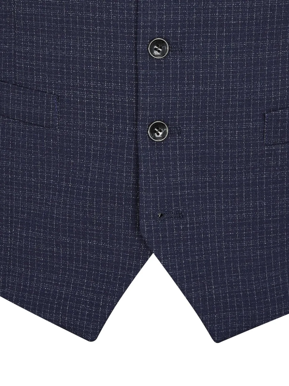 Skopes Blue Tailored Fit Hepworth Check Suit Waistcoat
