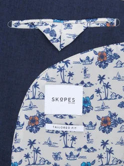 Skopes Blue Tailored Fit Caspian Stretch Look Suit Jacket