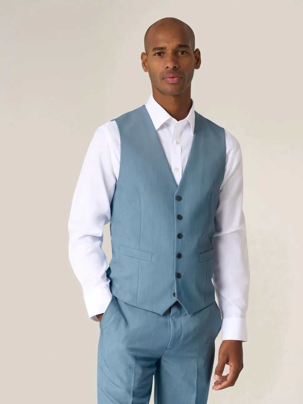 Skopes Blue Tailored Fit Beckett Suit Waistcoat
