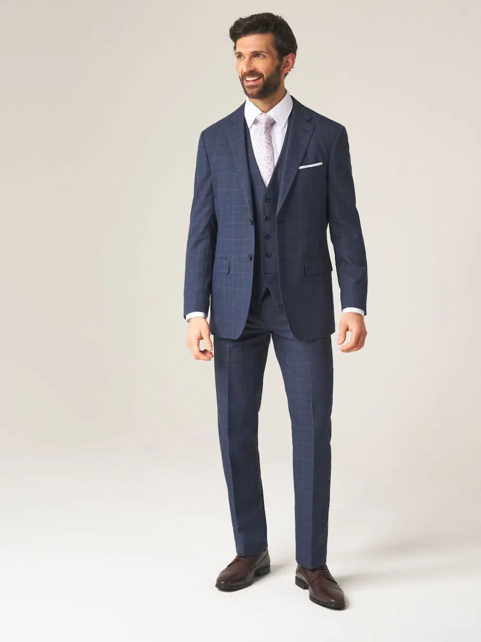 Skopes Blue Tailored Fit Anello Check Suit Jacket