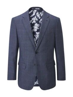 Skopes Blue Tailored Fit Anello Check Suit Jacket