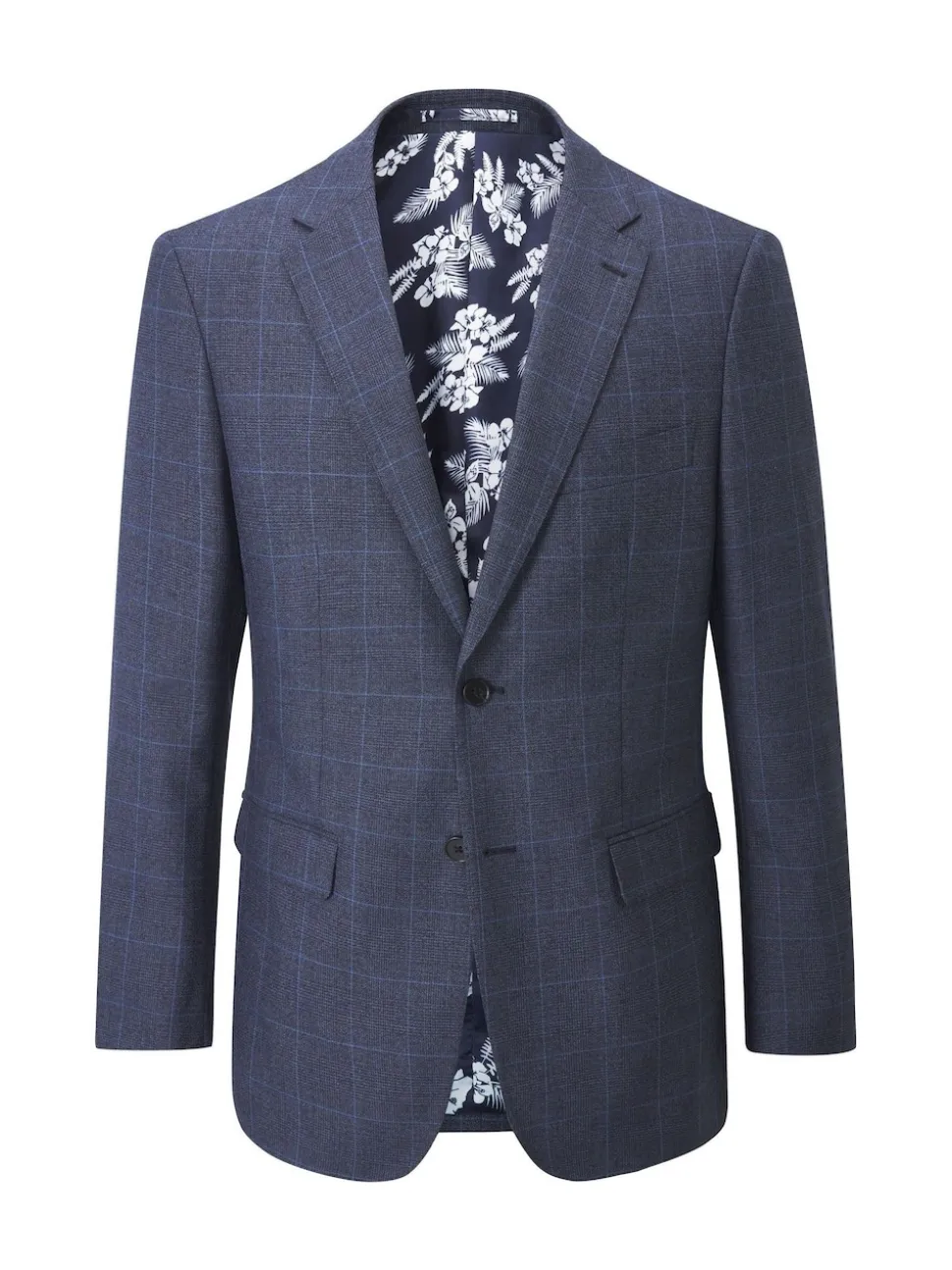 Skopes Blue Tailored Fit Anello Check Suit Jacket