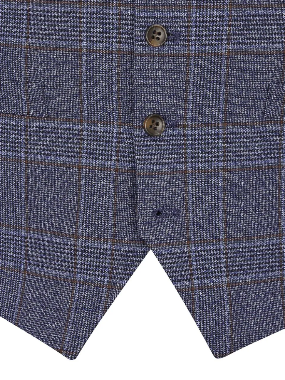 Skopes Blue Tailored Fit Irwin Windowpane Check Suit Waistcoat