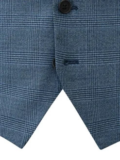 Skopes Blue Tailored Fit Self Check Anthony Suit Waistcoat