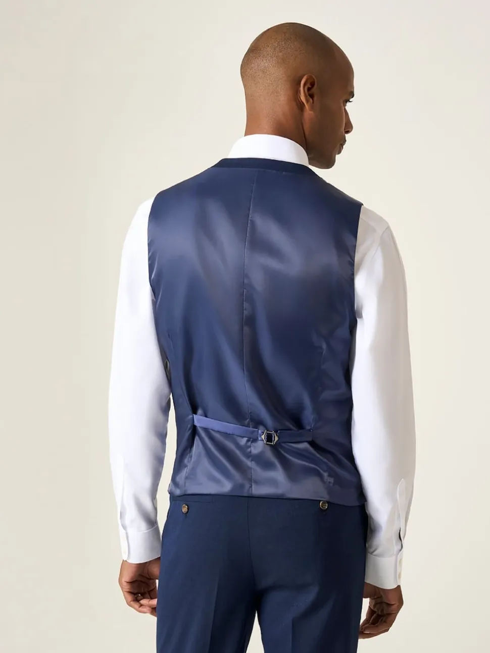 Skopes Blue Tailored Fit Caspian Single Breasted Stretch Look Suit Waistcoat