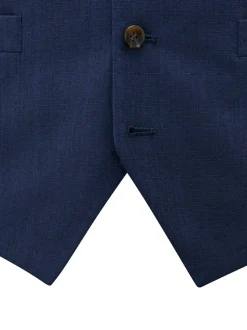 Skopes Blue Tailored Fit Caspian Single Breasted Stretch Look Suit Waistcoat