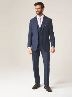 Skopes Blue Tailored Fit Tapered Fit Anello Suit Trousers