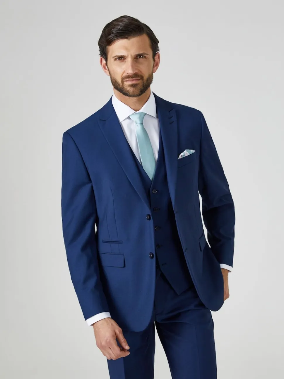 Skopes Blue Tailored Fit Kennedy Suit: Jacket