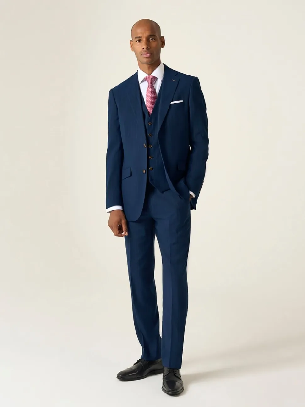 Skopes Blue Wright Tailored Fit Single Breasted Pinstripe Suit Waistcoat