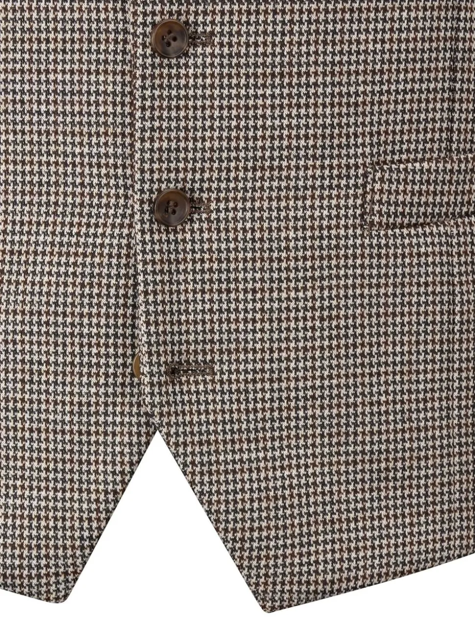 Skopes Brown Cannon Houndstooth Suit Waistcoat