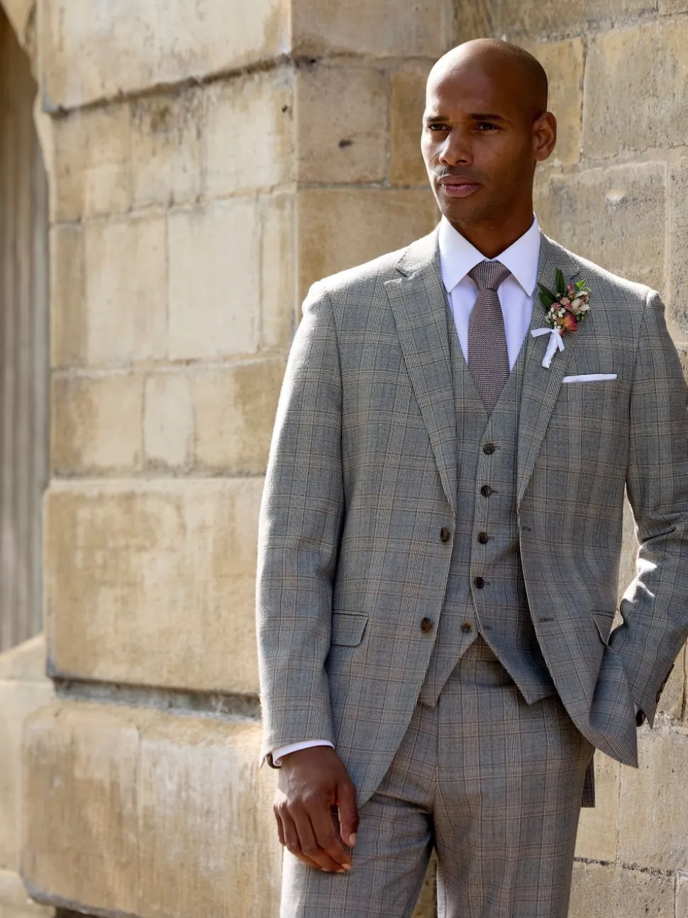 Skopes Brown Haley Tailored Fit Check Suit Jacket