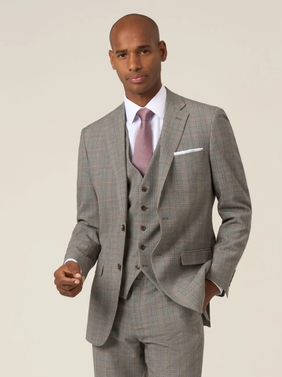 Skopes Brown Haley Tailored Fit Check Suit Jacket