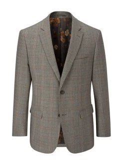 Skopes Brown Haley Tailored Fit Check Suit Jacket