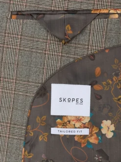 Skopes Brown Haley Tailored Fit Check Suit Jacket