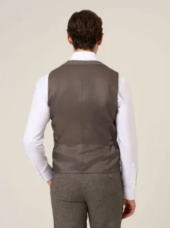Skopes Brown Jude Tweed Tailored Fit Suit Waistcoat