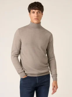 Skopes Brown Russ Merino Blend Roll Neck Sweater