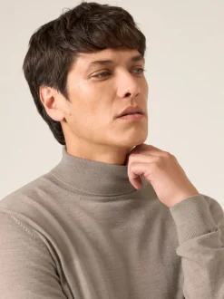 Skopes Brown Russ Merino Blend Roll Neck Sweater