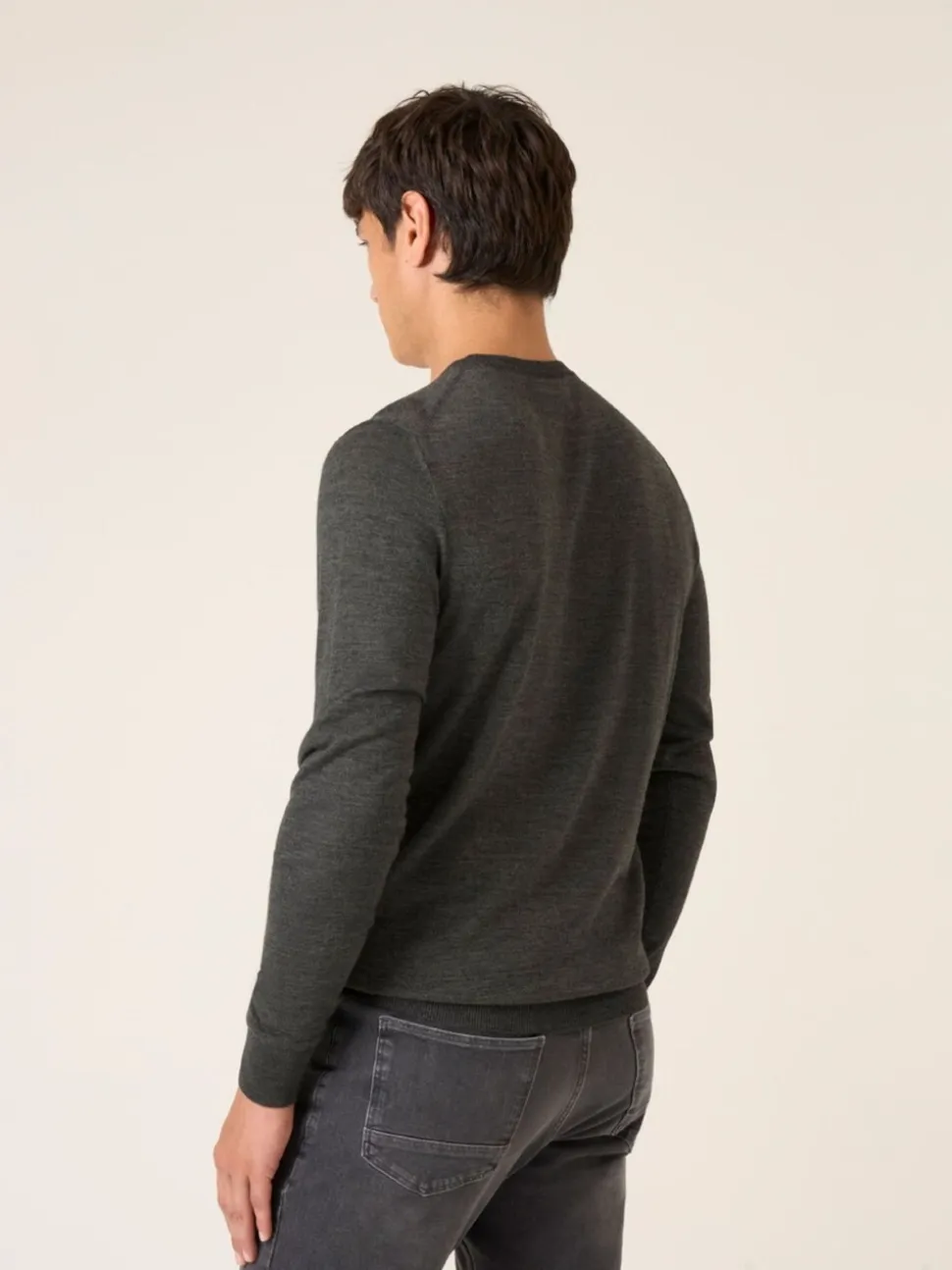 Skopes Charcoal Grey Alex Merino Blend Crewneck Sweater