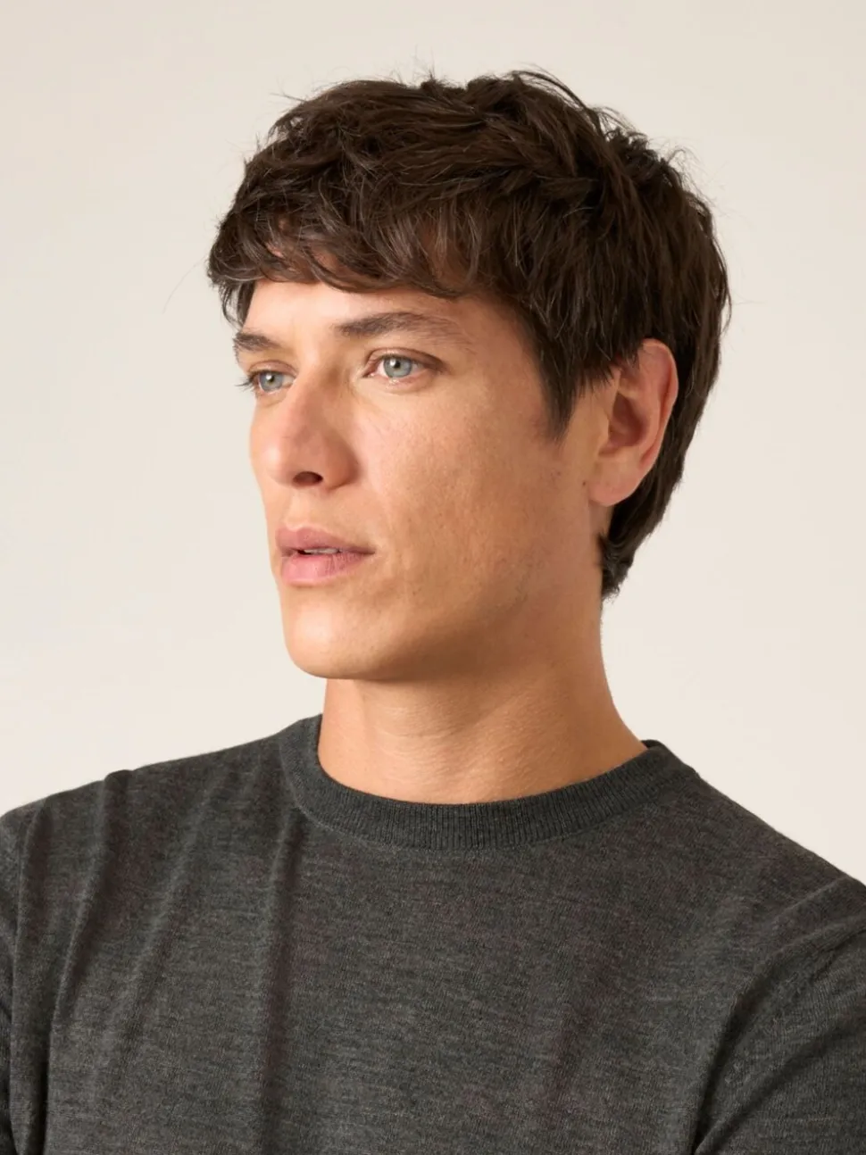 Skopes Charcoal Grey Alex Merino Blend Crewneck Sweater