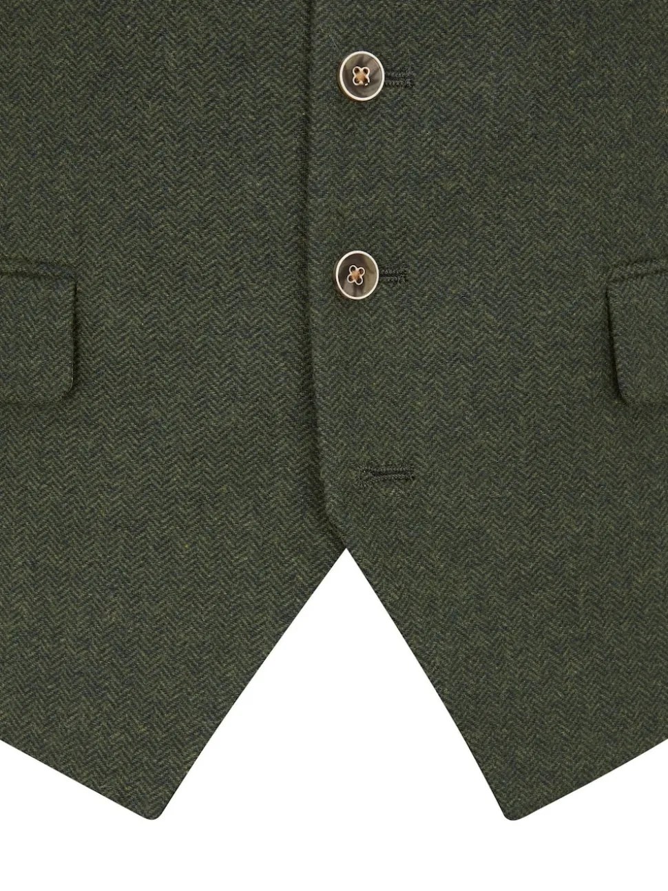 Skopes Dark Green Jude Tweed Tailored Fit Suit Waistcoat