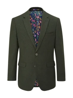 Skopes Dark Green Tailored Jude Tweed Tailored Fit Suit Jacket