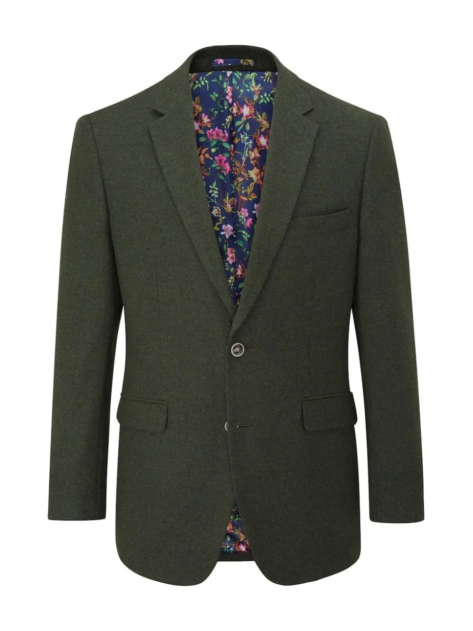 Skopes Dark Green Tailored Jude Tweed Tailored Fit Suit Jacket