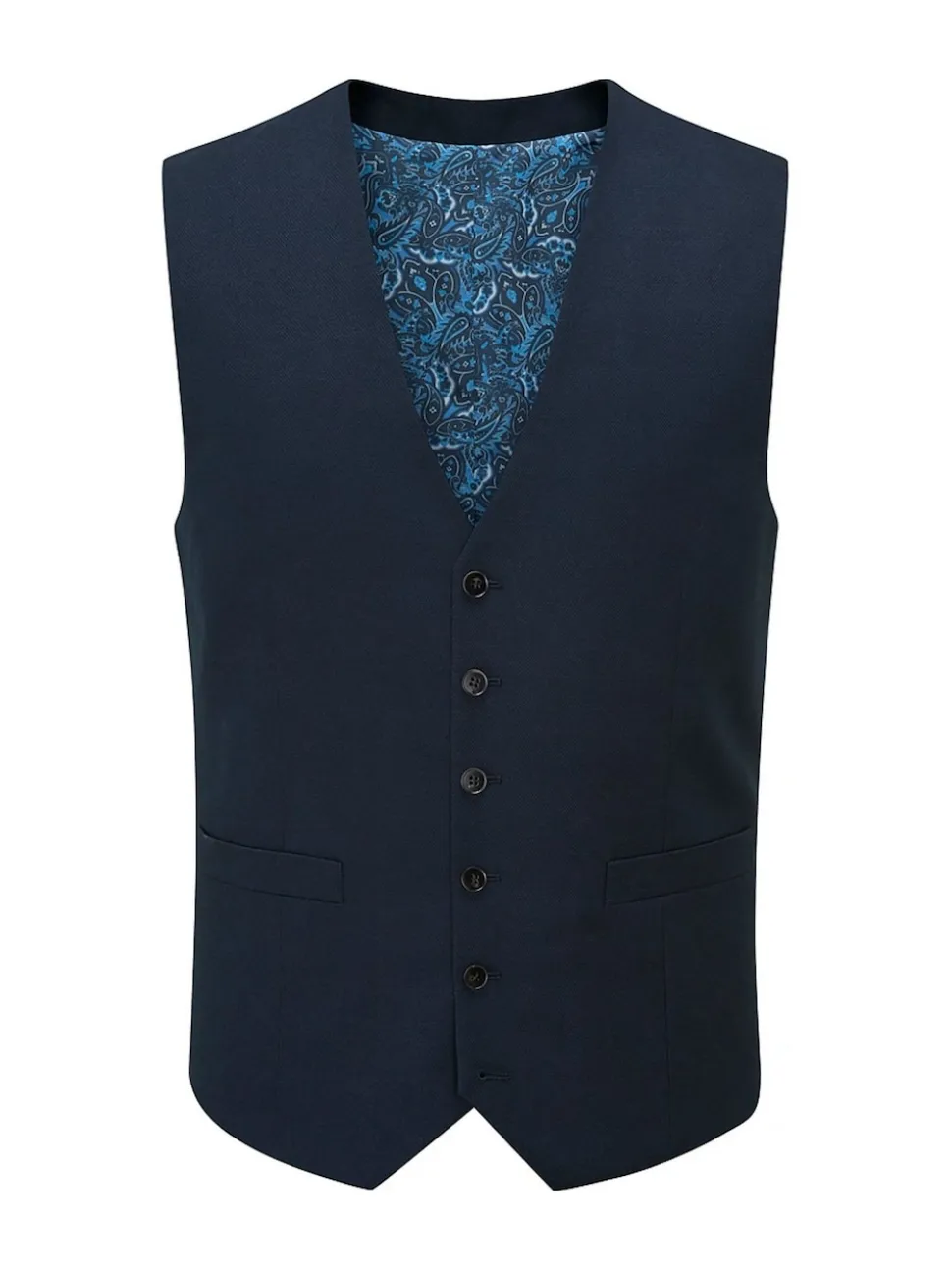 Skopes Dark Navy Blue Single Breasted Harcourt Single Breasted Tailored Fit Suit Waistcoat