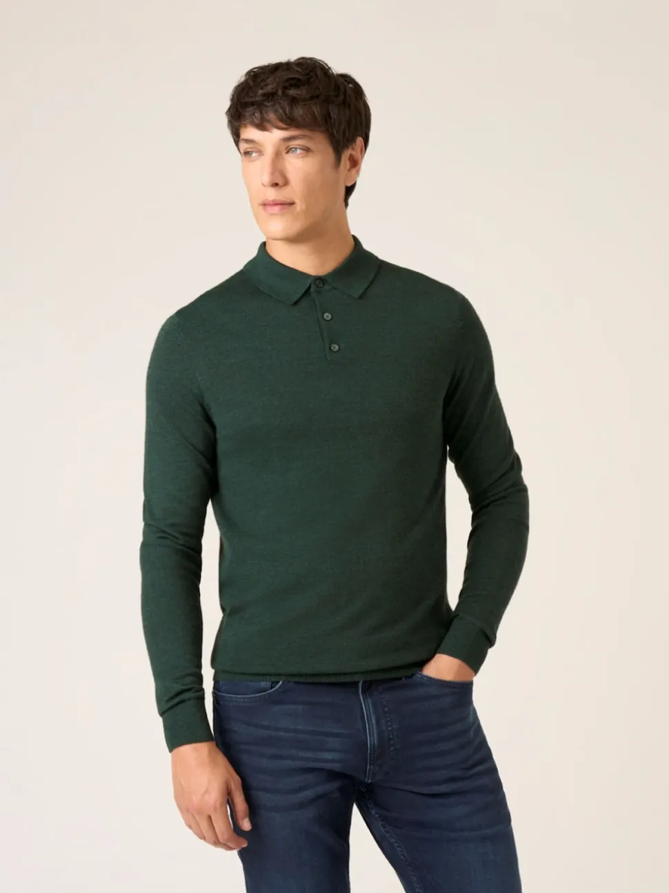 Skopes Green Brad Merino Blend Polo Shirt