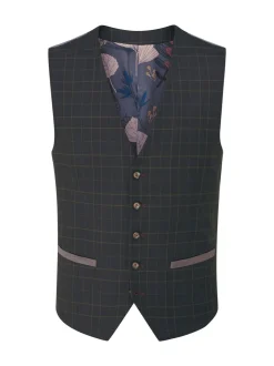 Skopes Green Casey Suit Waistcoat Windowpane Check