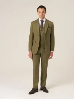 Skopes Green Fox Tailored Fit Textured Suit Jacket