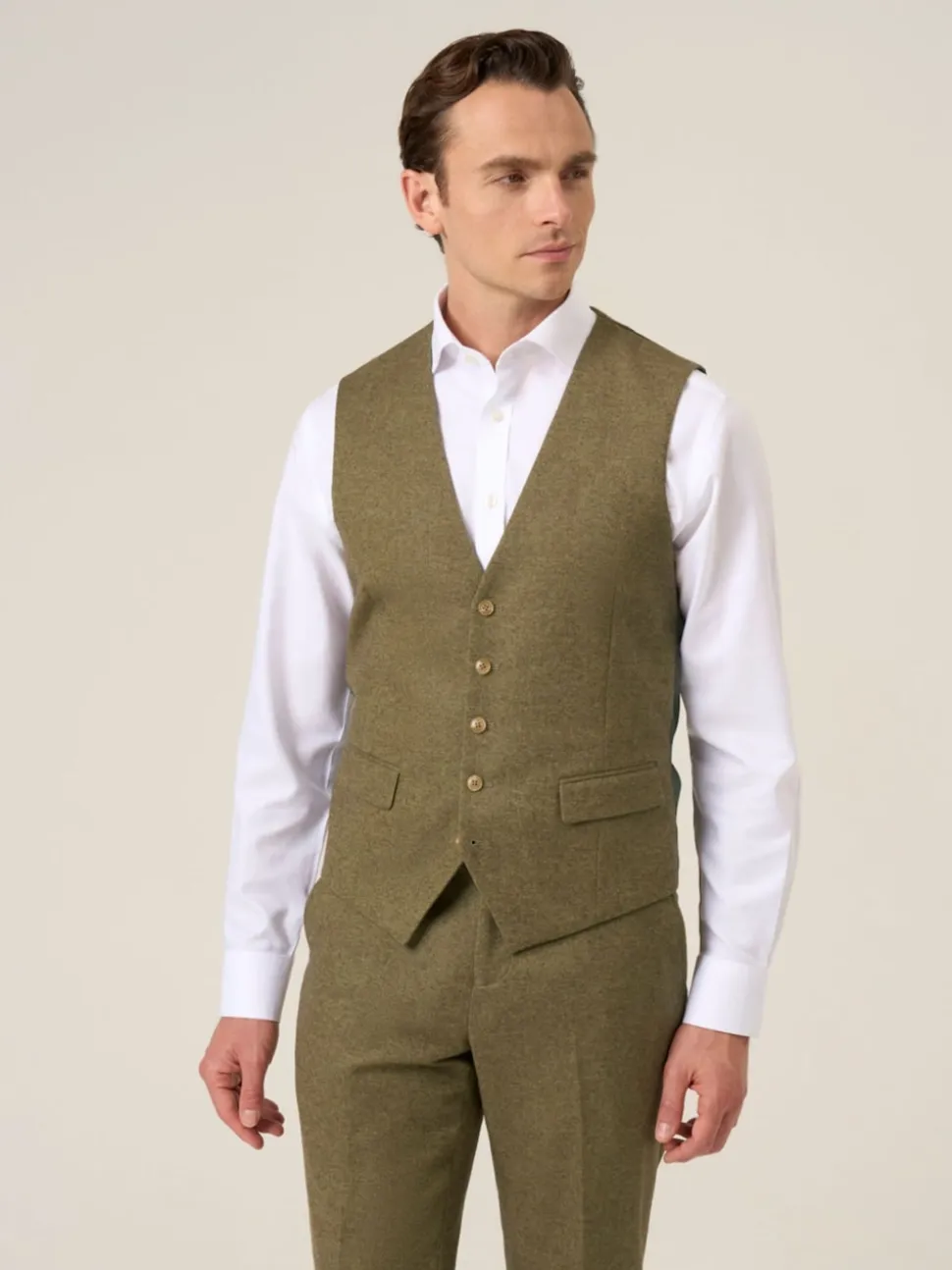 Skopes Green Fox Textured Suit Waistcoat