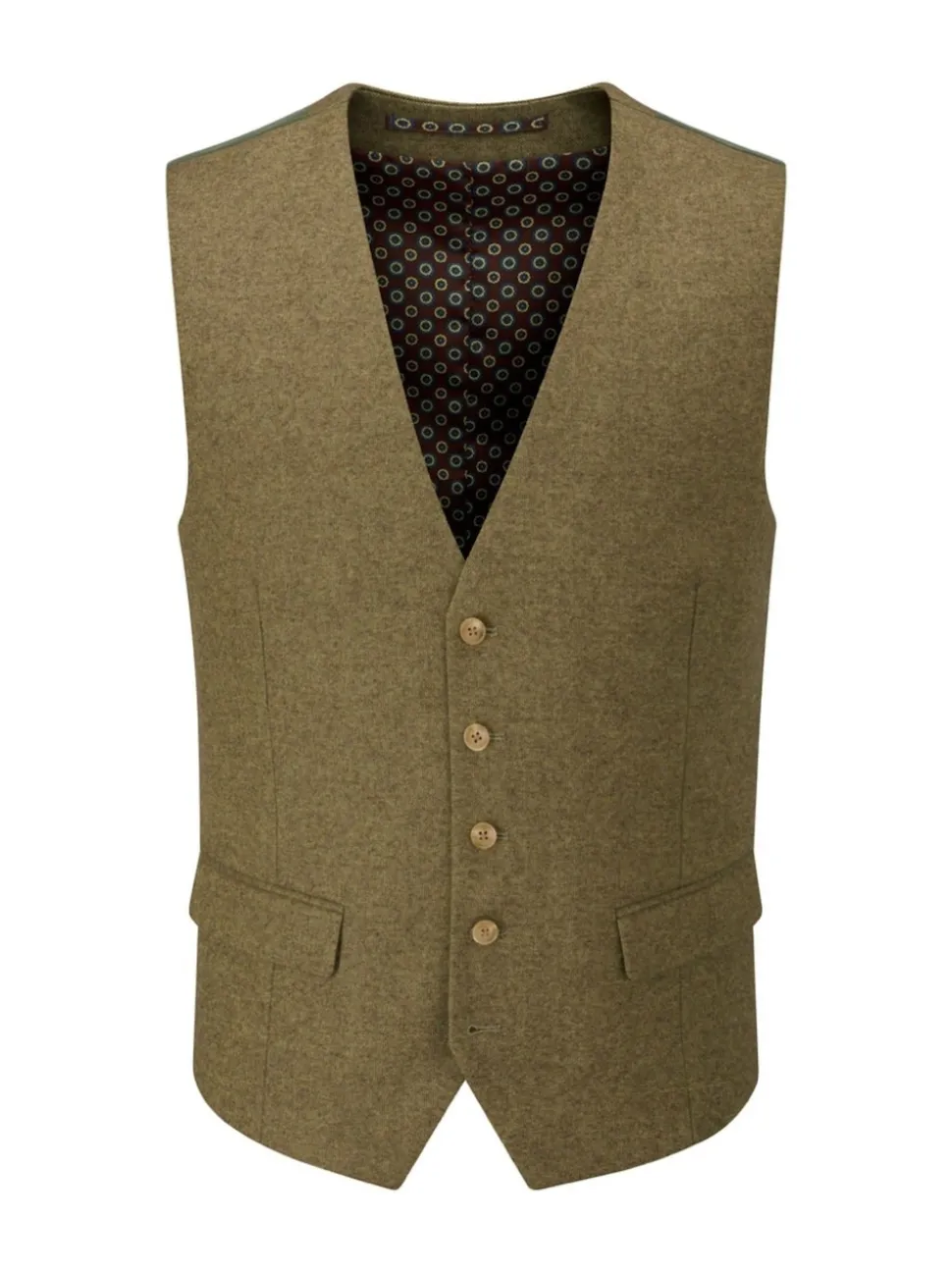 Skopes Green Fox Textured Suit Waistcoat