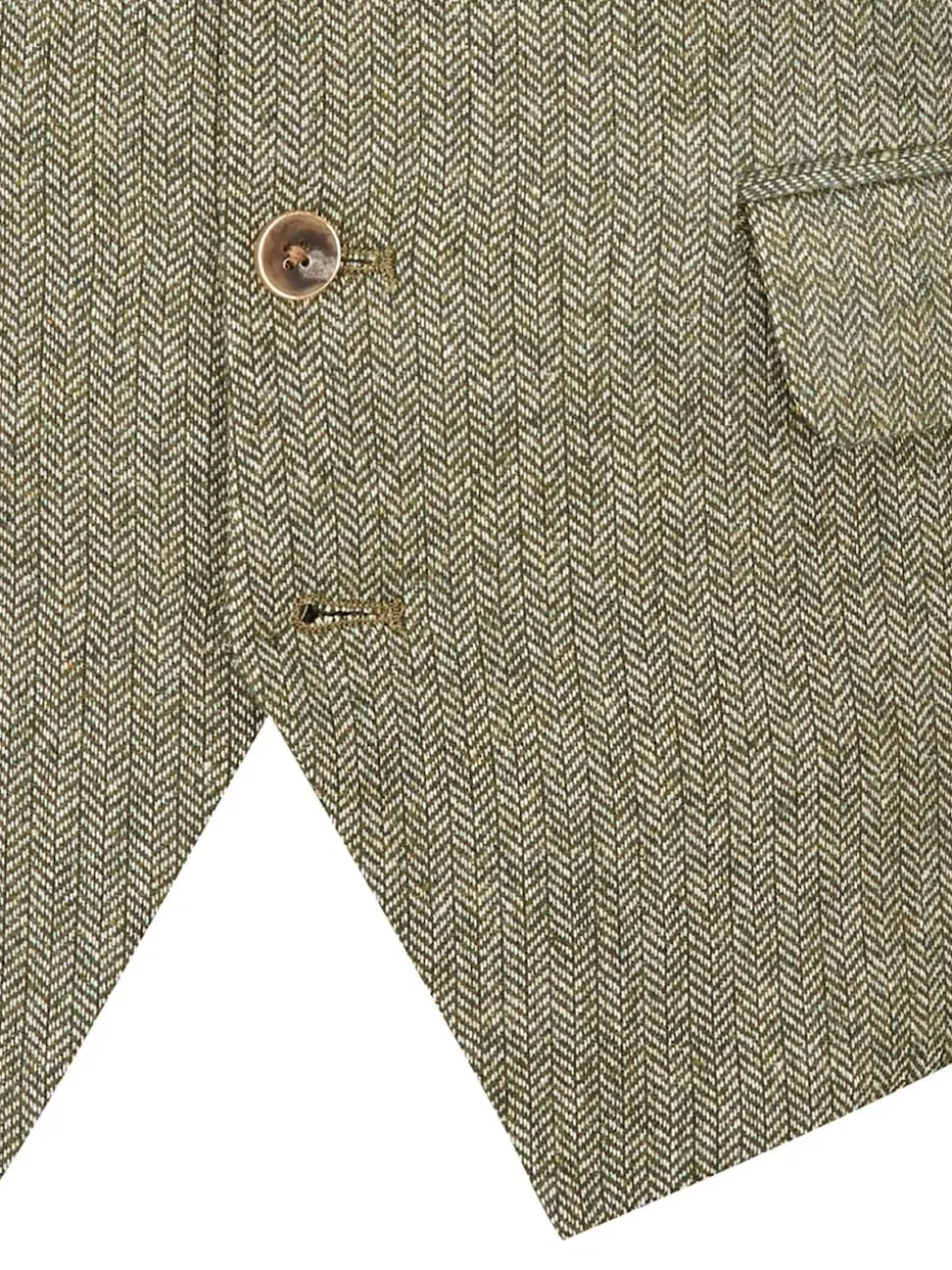Skopes Green Jude Tweed Tailored Fit Suit Waistcoat