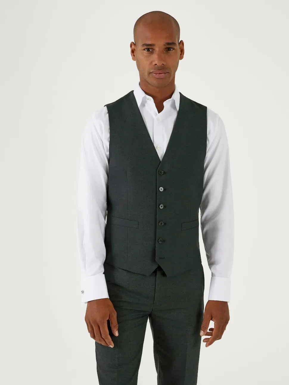 Skopes Green Single Breasted Harcourt Single Breasted Tailored Fit Suit Waistcoat
