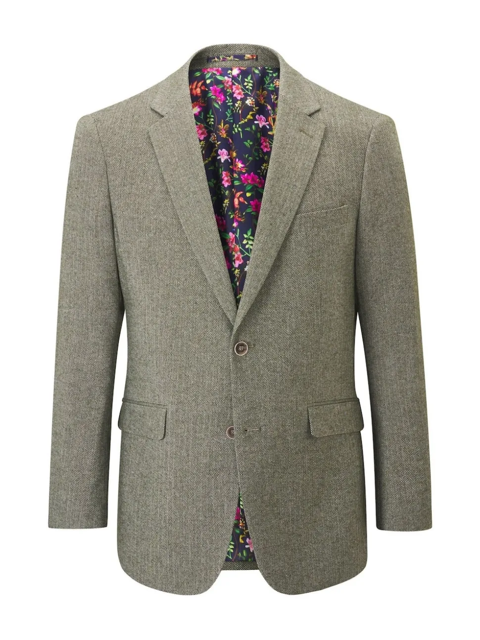 Skopes Green Single Breasted Jude Tweed Tailored Fit Suit Jacket