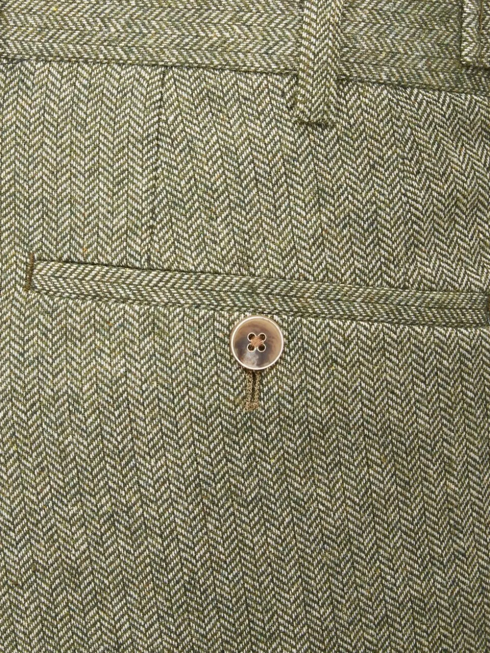 Skopes Green Tailored Fit Jude Tweed Suit Trousers