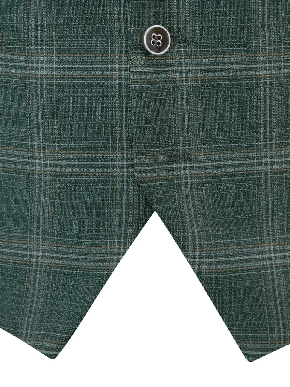 Skopes Green Tailored Fit Parker Single Breasted Check Suit Waistcoat