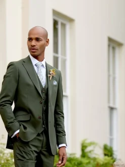 Skopes Green Tailored Fit Harvey Suit: Jacket