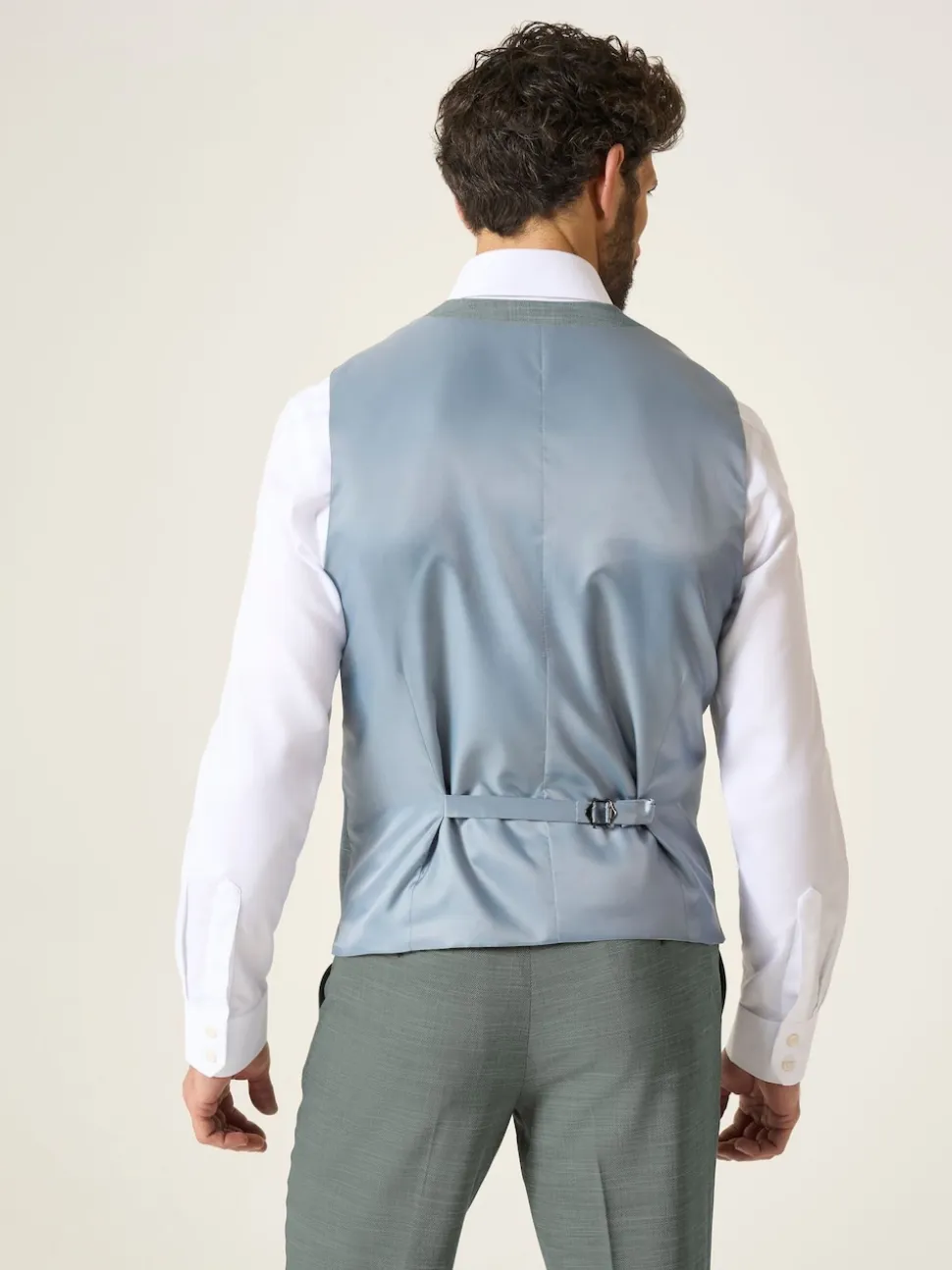 Skopes Green Tailored Fit Semi Plain Elio Suit Waistcoat