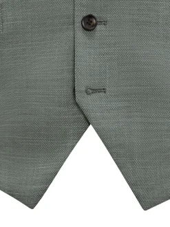 Skopes Green Tailored Fit Semi Plain Elio Suit Waistcoat