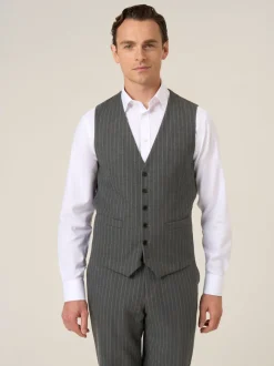 Skopes Grey Cassius Stripe Suit Waistcoat